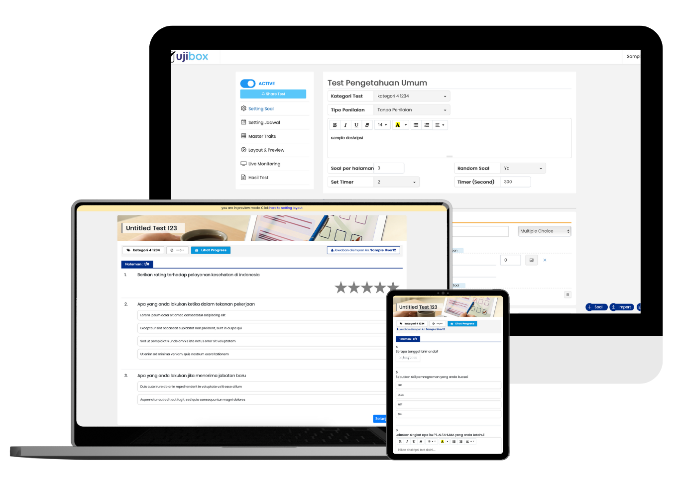 Ujibox platform ujian online